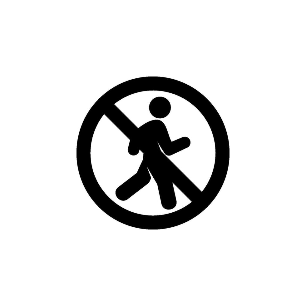 Prohibition sign indicating that pedestrians are not allowed in the area vector
