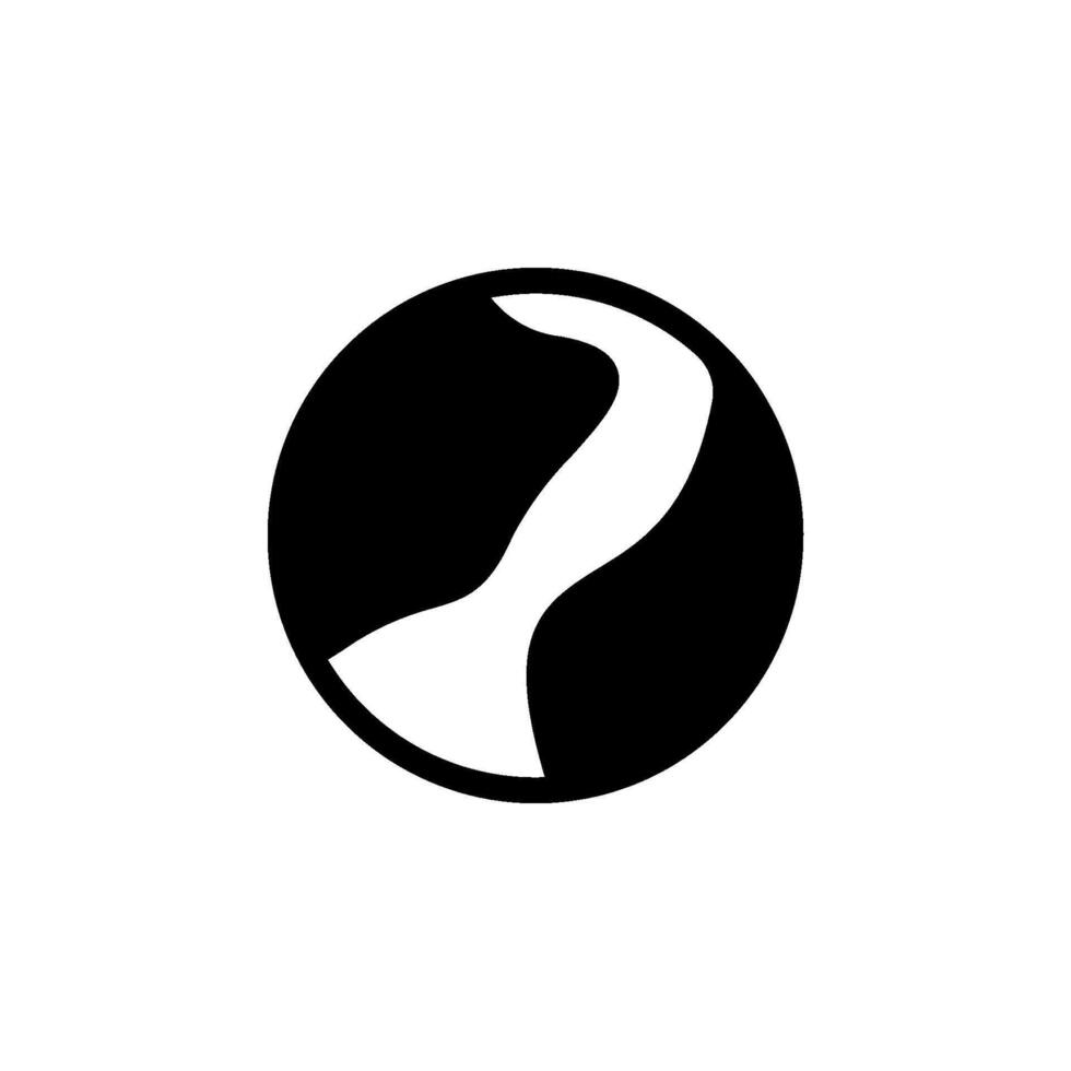 minimalist earth icon. Simple icon of Earth showing continents, symbolizing global reach, geography, and international connections vector