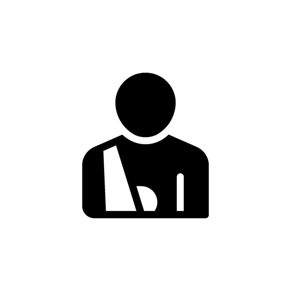 person with a broken arm in cast or sling. Represents injury, accident, health, and medical conditions vector