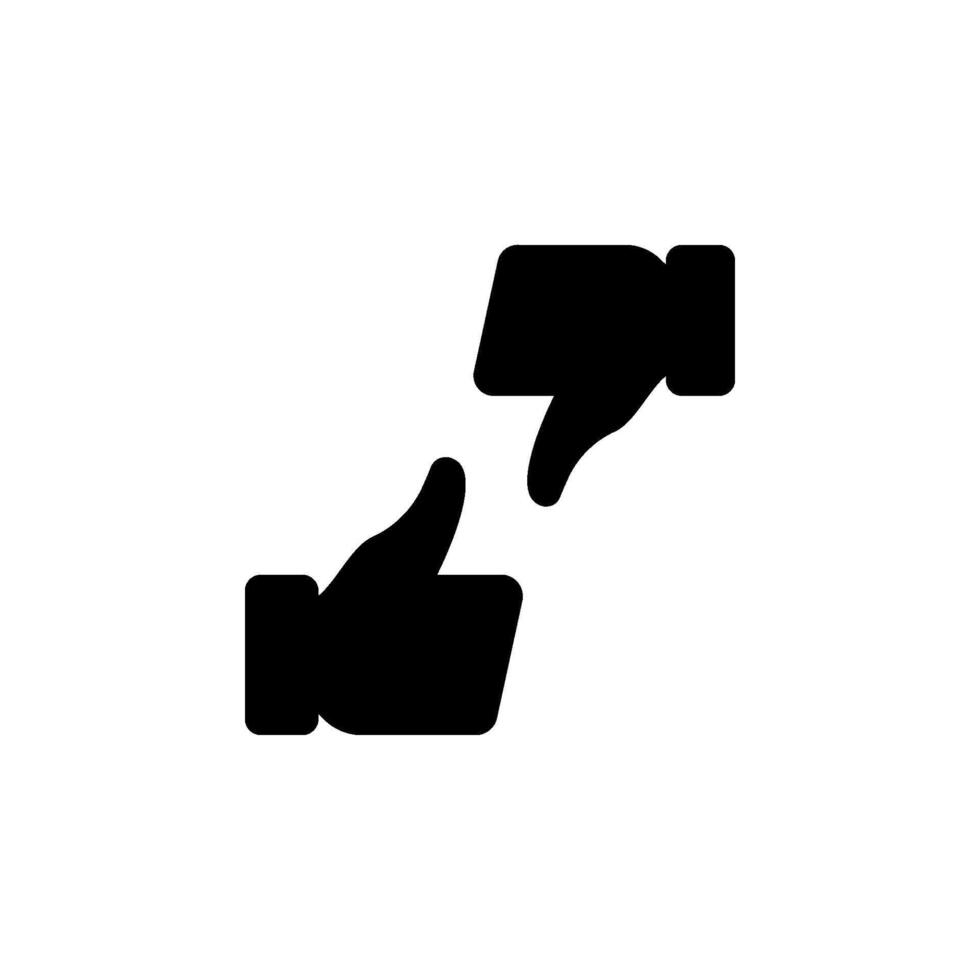 thumbs up and thumbs down icon. Ideal for representing feedback, ratings, agreement, disagreement, approval, and disapproval concepts vector