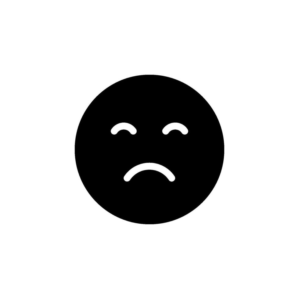 Sad face emoji icon. Perfect for expressing sadness, disappointment, or negative in digital communications and designs. vector