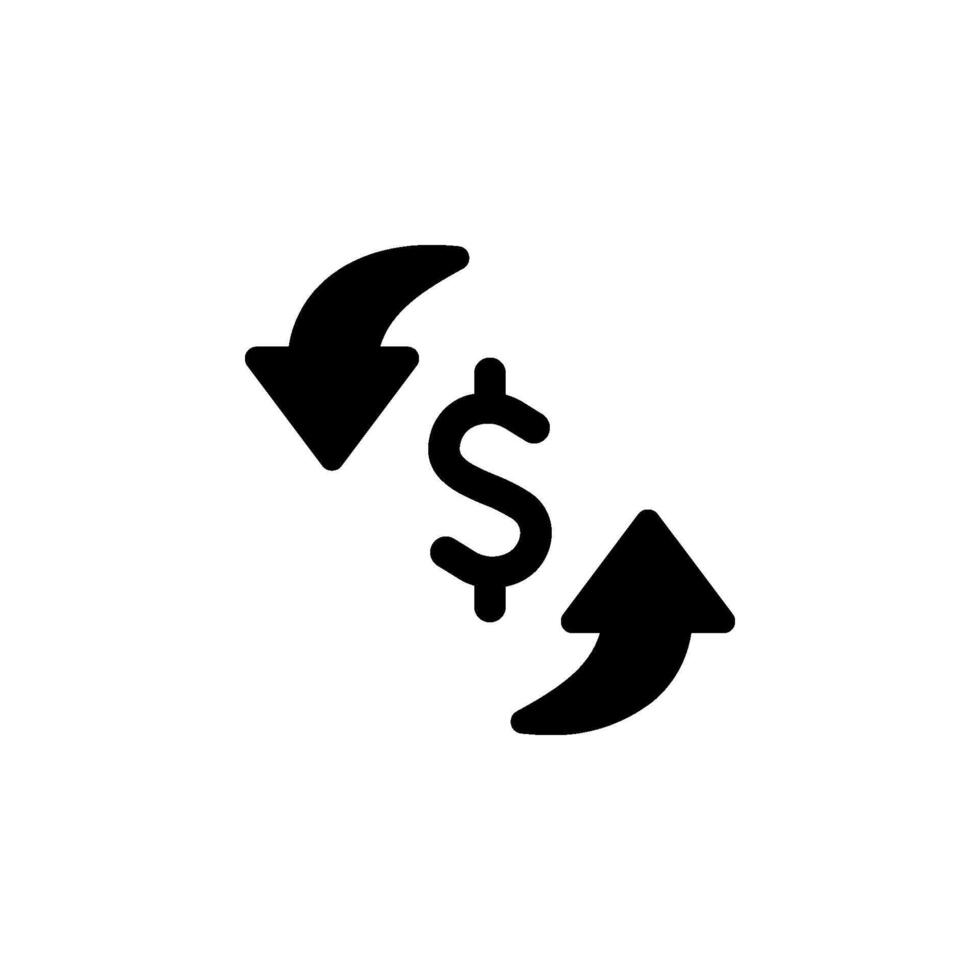 currency exchange icon. Dollar with arrows indicating conversion. Ideal for finance, business, and economic concepts vector