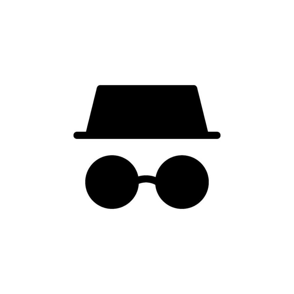 incognito mode or anonymous browsing icon. Perfect for privacy, security, and online safety themes. vector