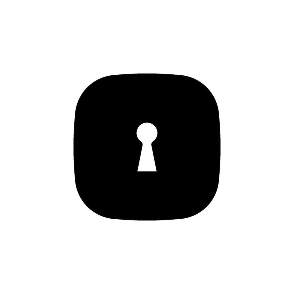 Lock icon within a rounded square shape. Ideal for security, privacy, and access control concepts vector