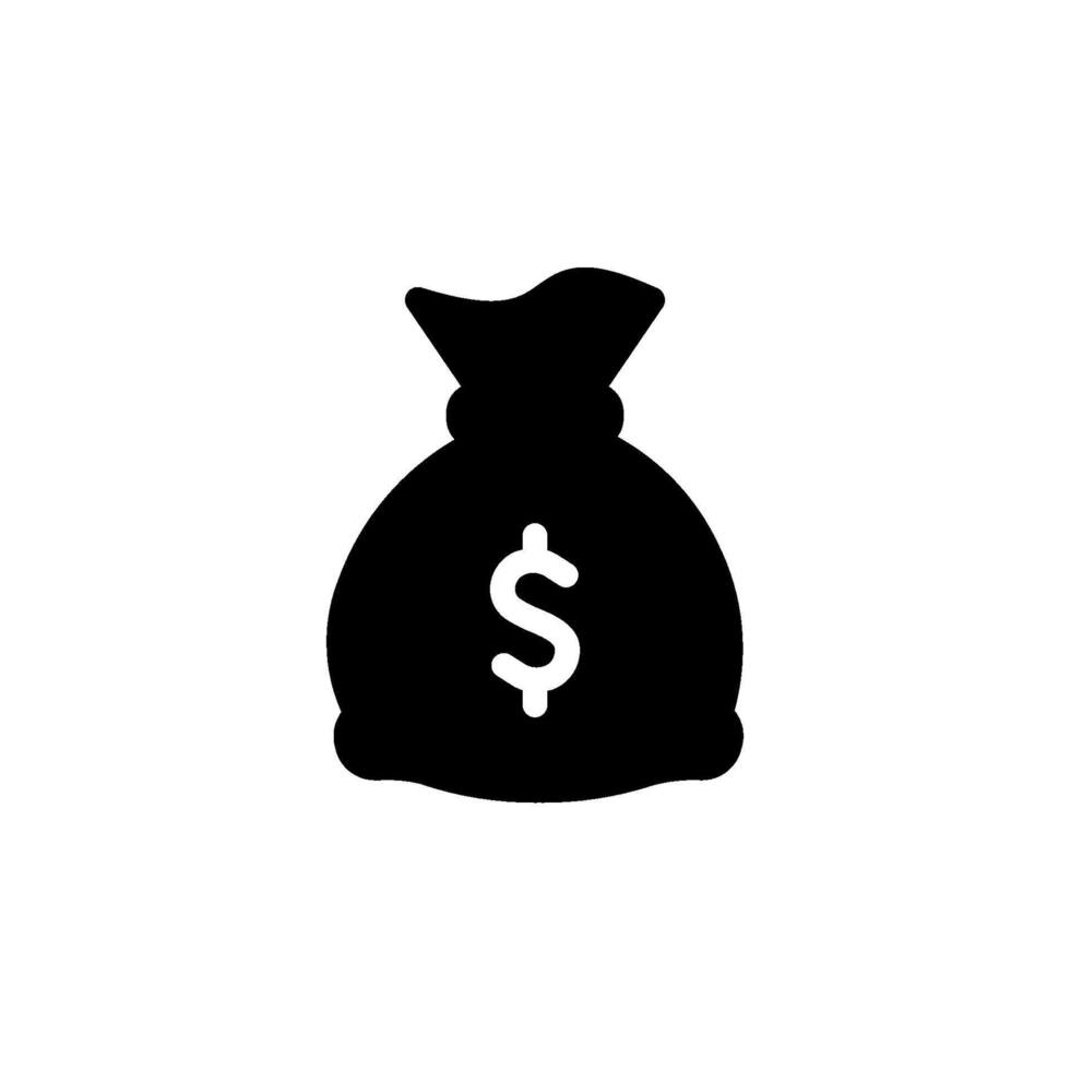 Money bag icon. featuring a dollar sign. Perfect for financial, business, or economic themed designs vector