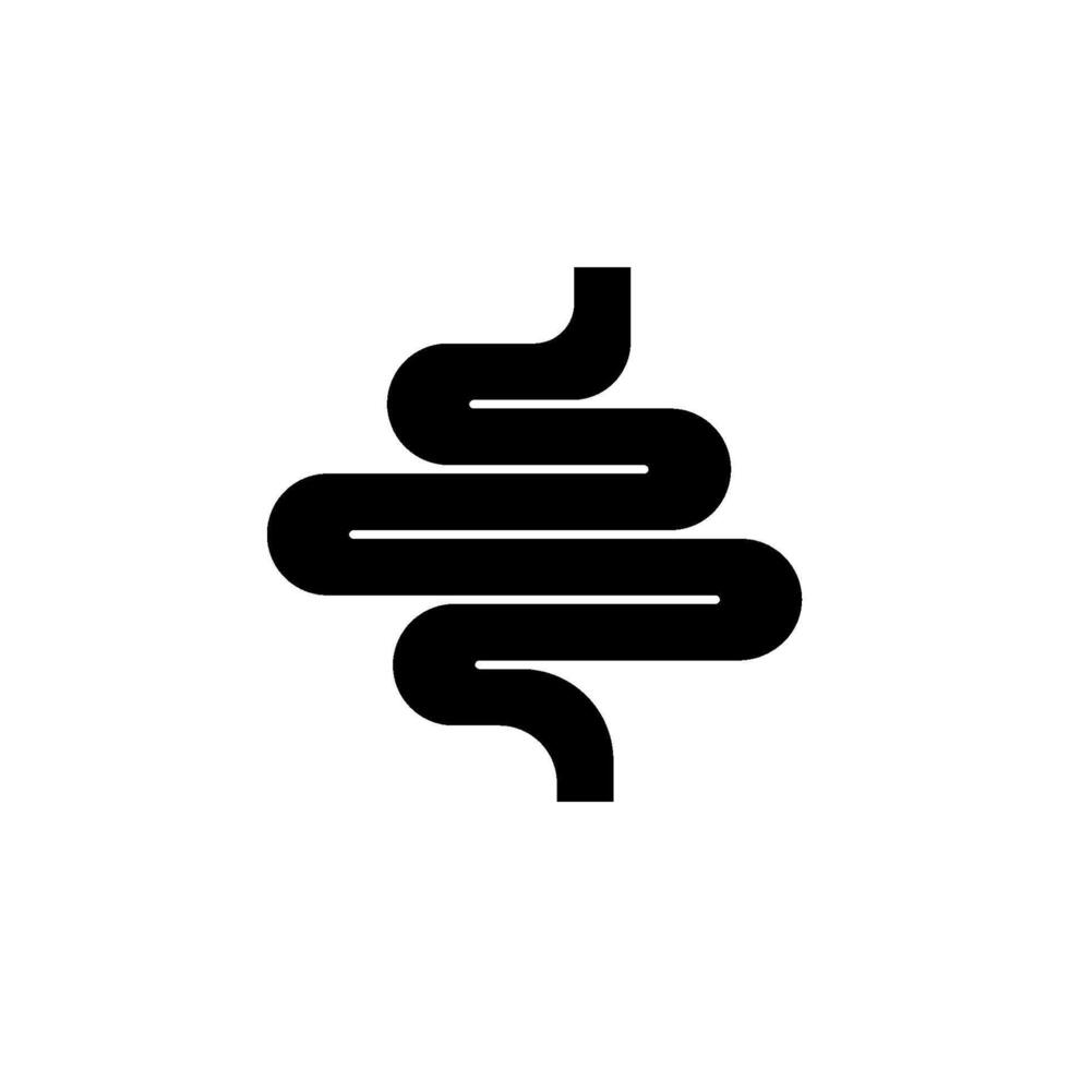 intestine icon. Represents digestion, gut health, gastroenterology, and the digestive system vector
