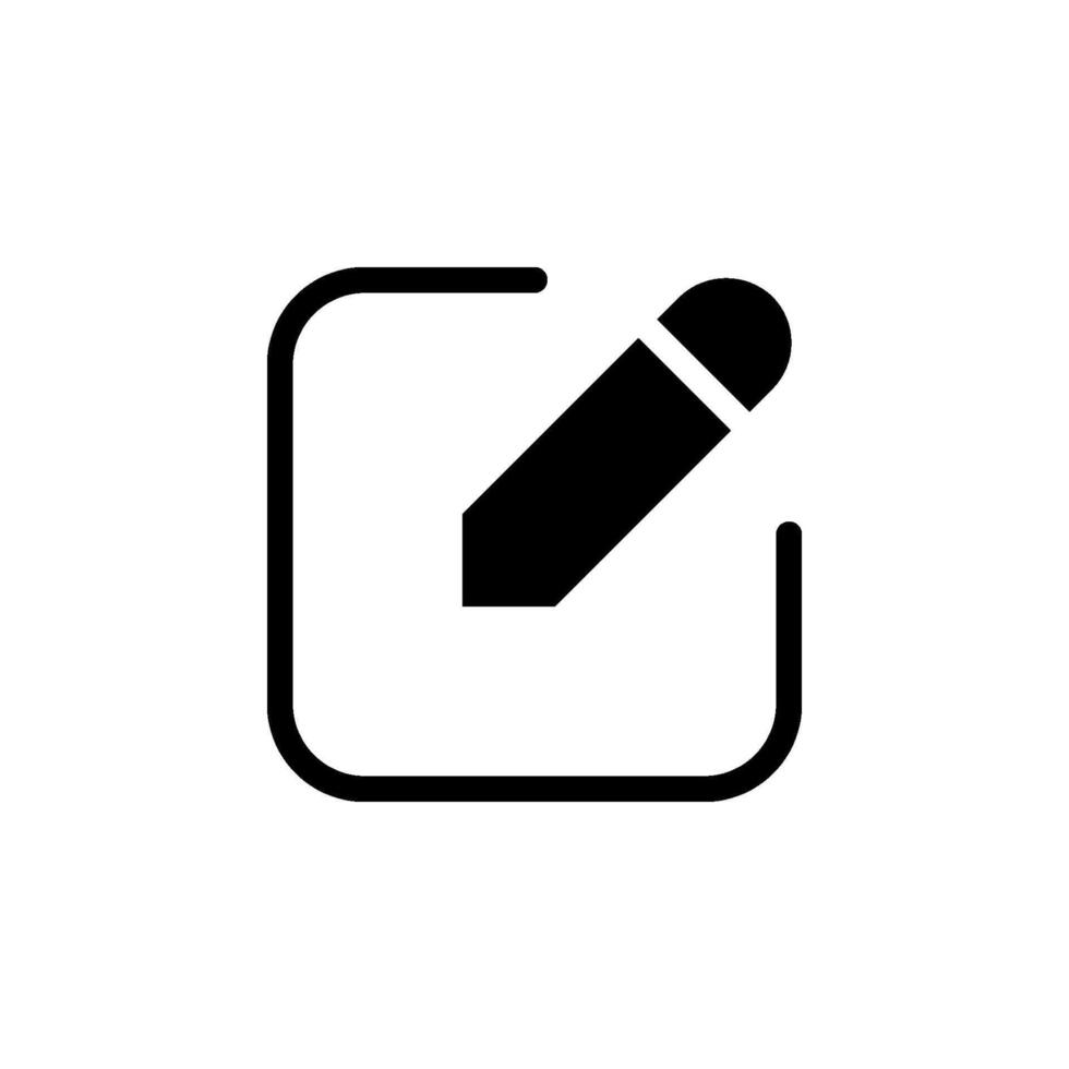 pencil inside a square, representing editing, writing, or modification. minimalist design suitable for web, apps vector