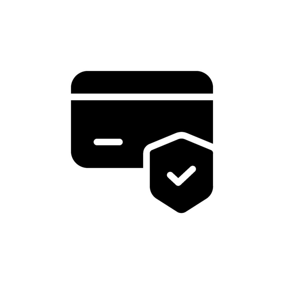 credit card with shield and checkmark, representing secure and protected online payments. Suitable for websites, apps. vector