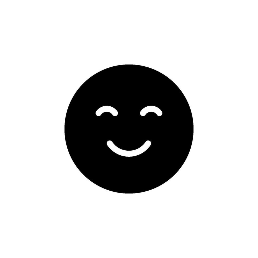 Smiling face icon. Minimalist drawing depicting happiness, positivity, and good vibes. Perfect for use in UI design, social media, ETC. vector