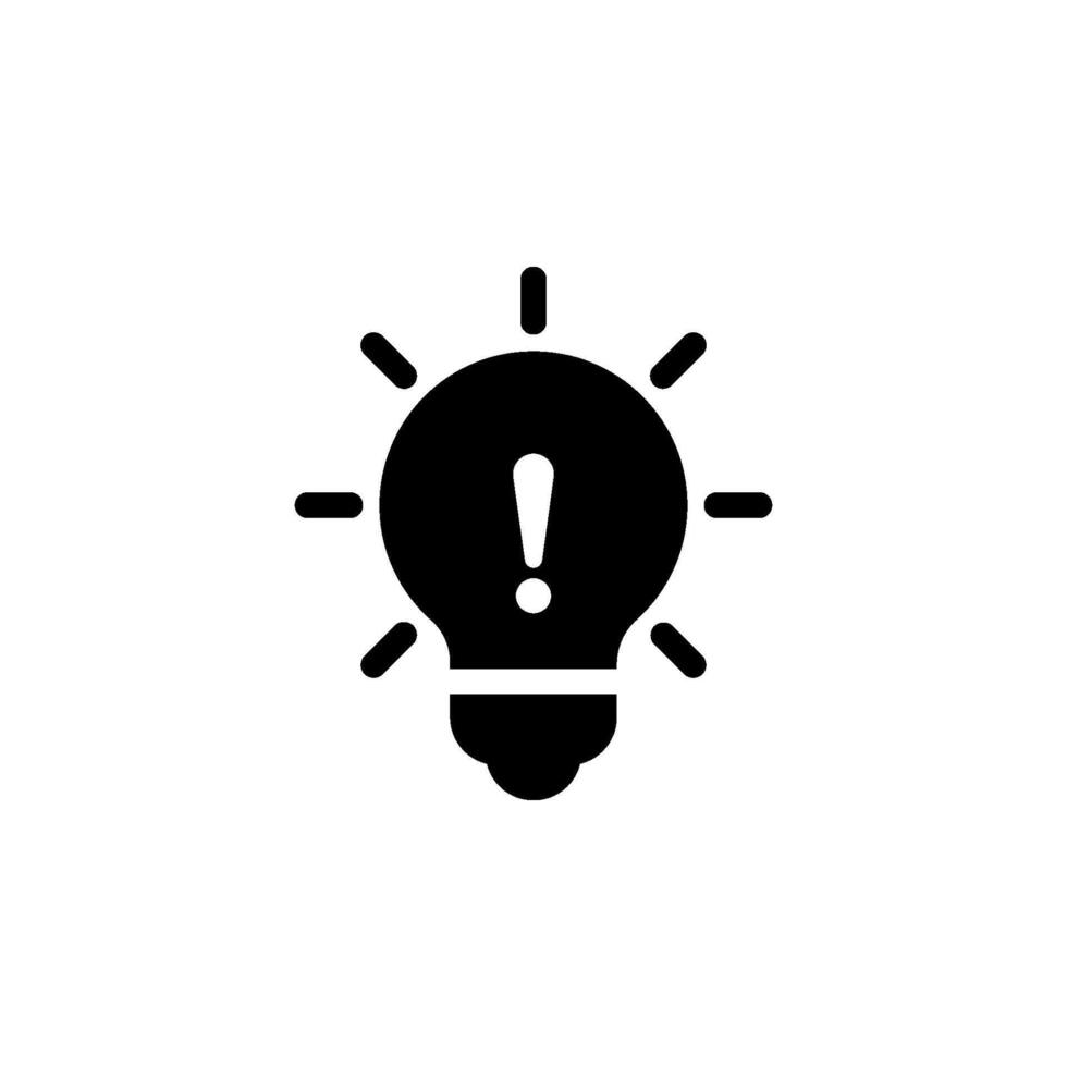 Light bulb with exclamation mark icon. symbolizing an idea alert, warning, or urgent message. ideal for website icons, app graphics, and business presentations. vector