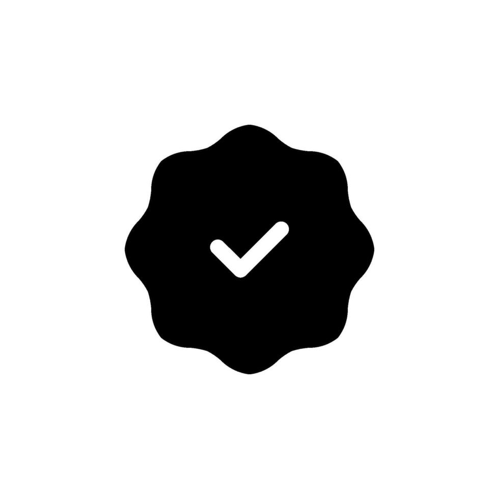 Verified badge icon. Represents trust, authenticity, approval, and quality. Ideal for websites, apps, social media, and symbol of validation. vector