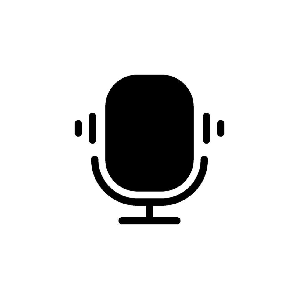 Microphone icon. Represents audio recording, podcasting, broadcasting, voice communication, and speech. suitable for various applications. vector