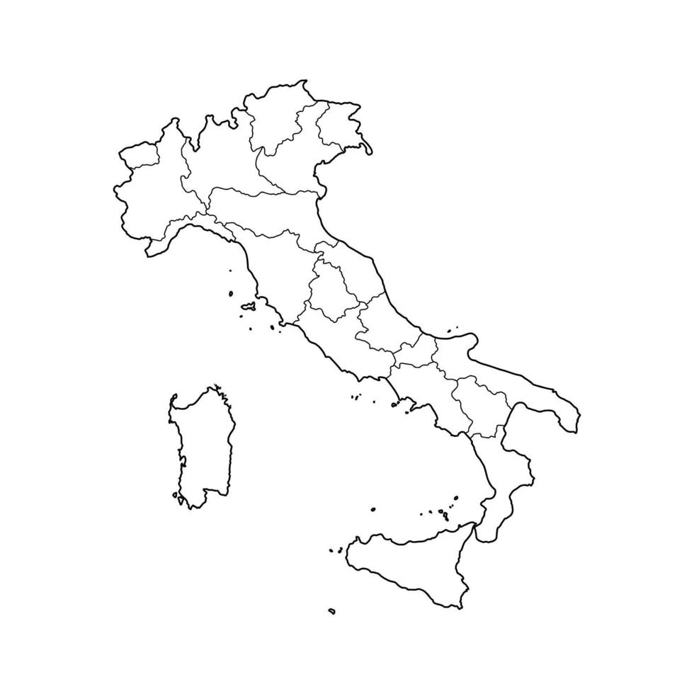 map of the state of Italy handmade sketch vector