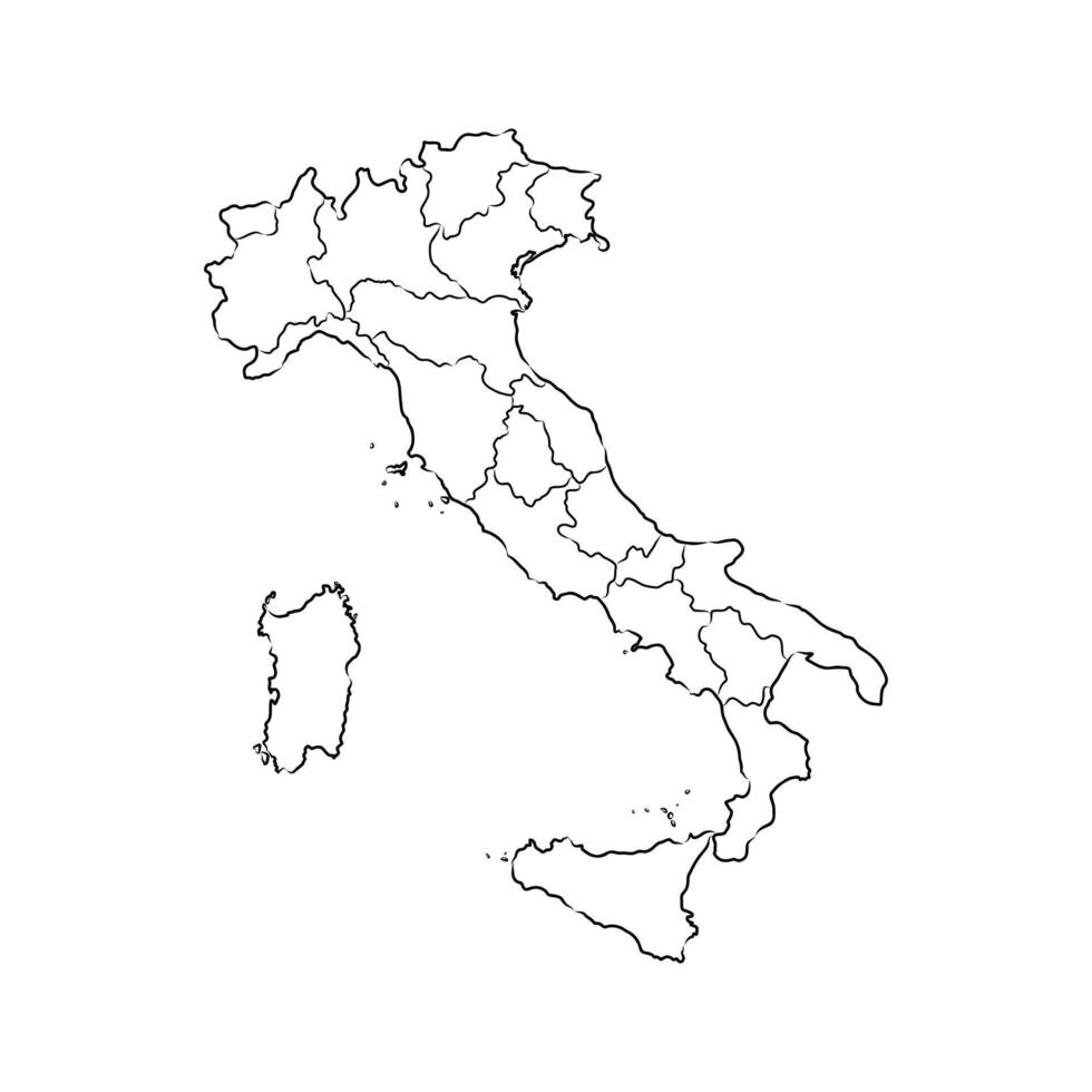 map of the state of Italy sketch vector