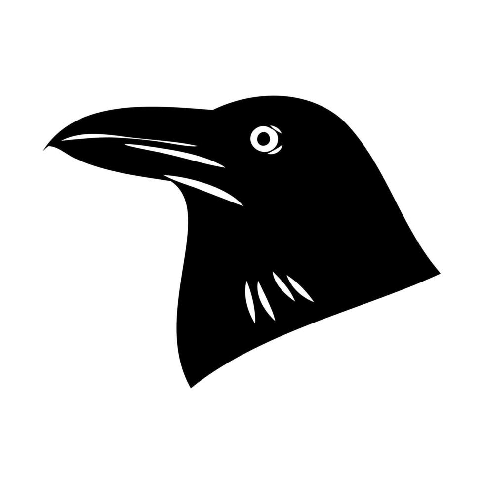 Smart bird black crow drawing vector
