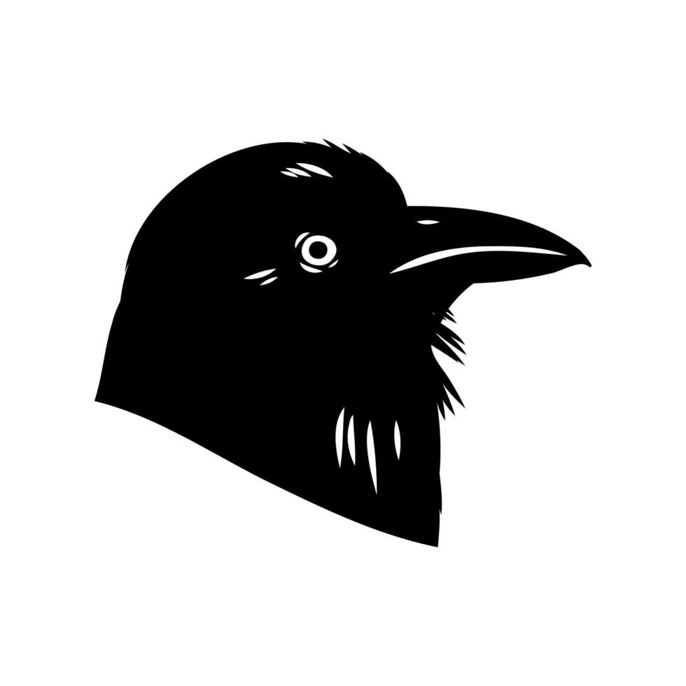 black crow's head hand-drawn vector