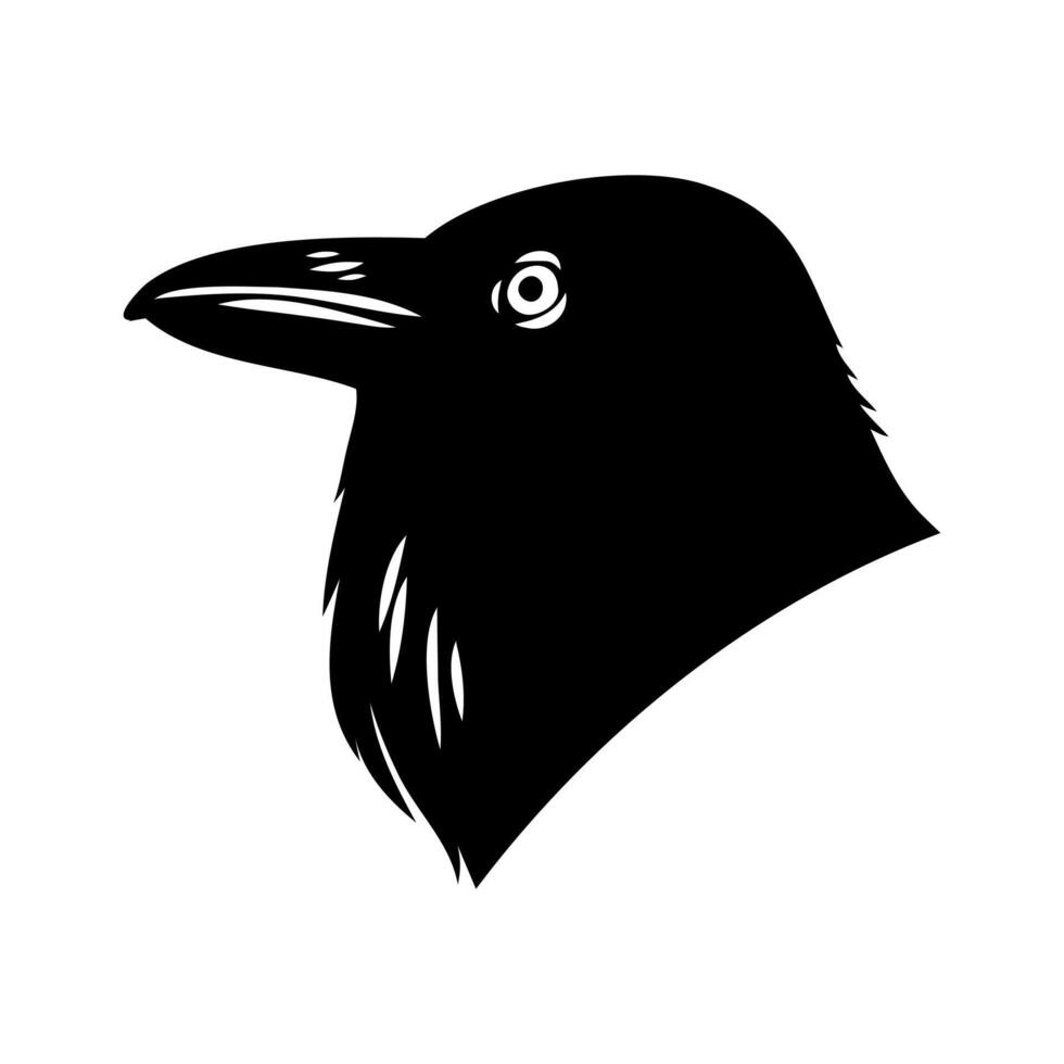 The head of a black crow vector