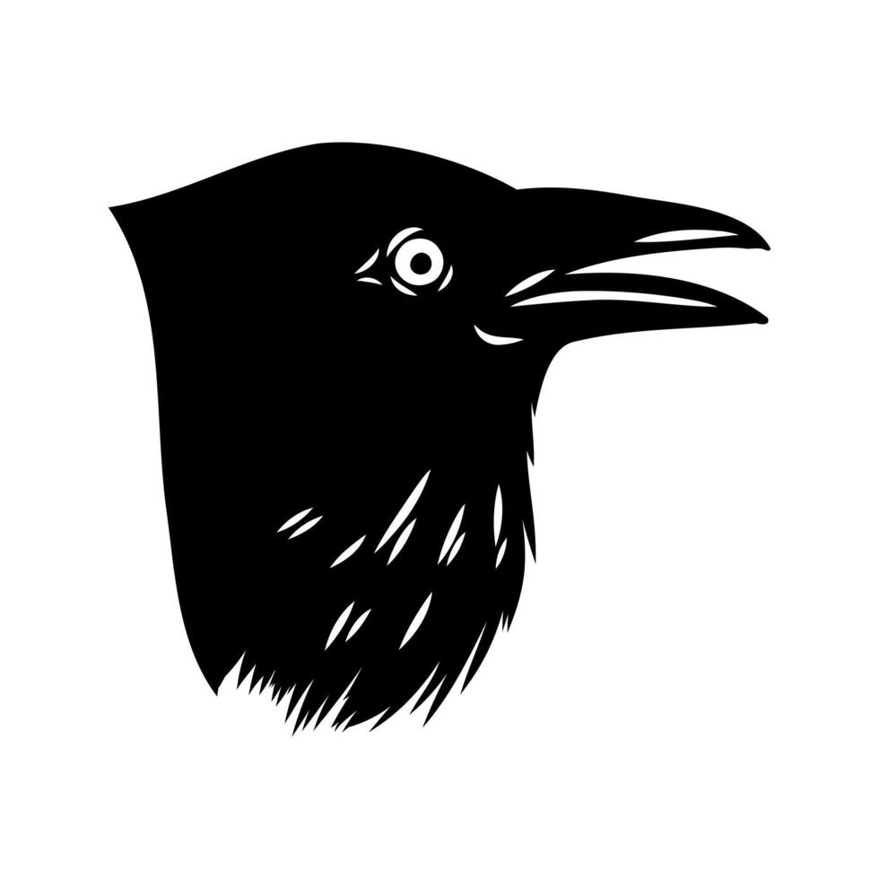 black crow's head sketch vector