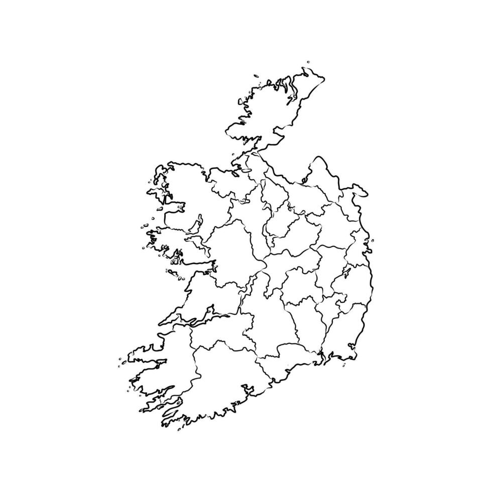 sketch map of the Northern European Republic of Ireland vector