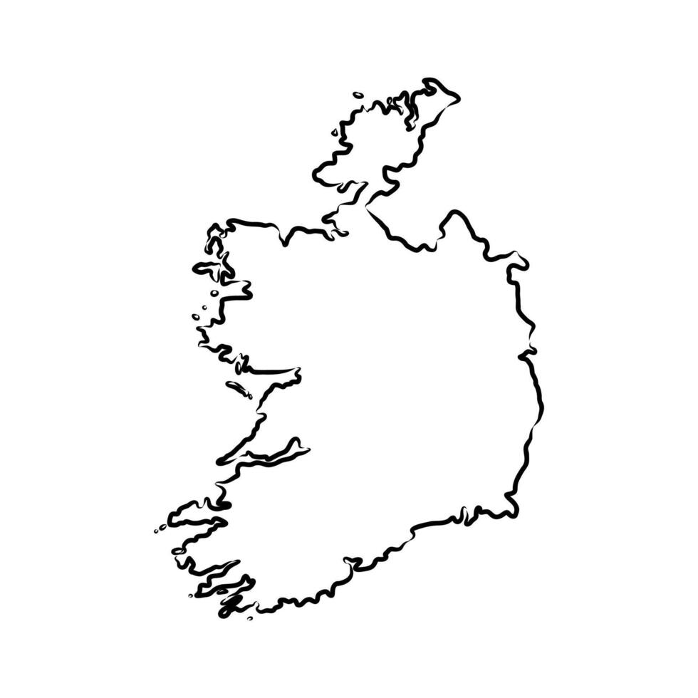 map of the Republic of Ireland hand-drawn vector