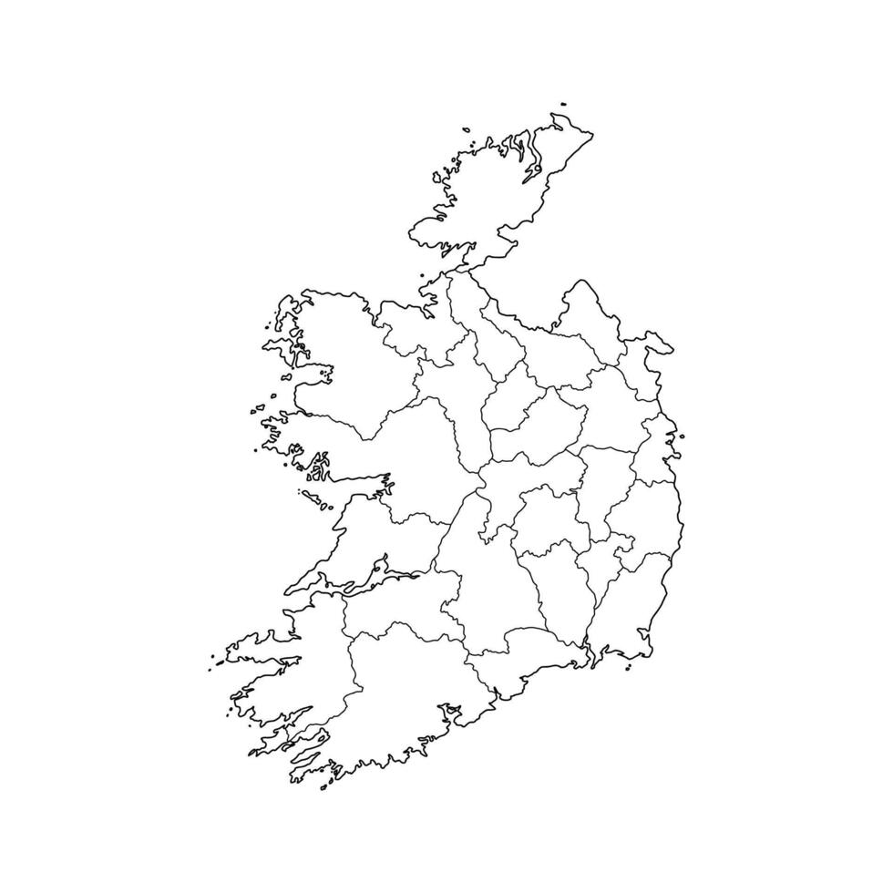 map of the Northern European Republic of Ireland figure vector