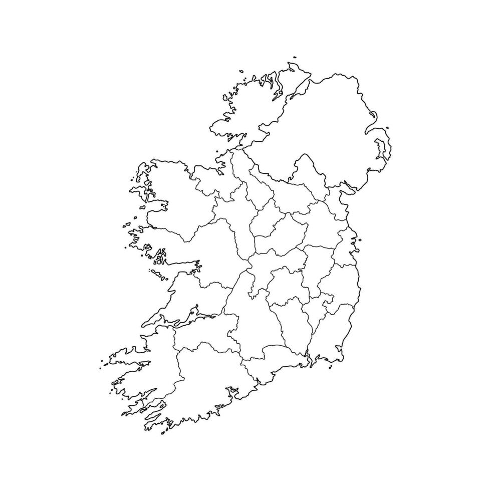 map of the Republic of Ireland hand sketch vector