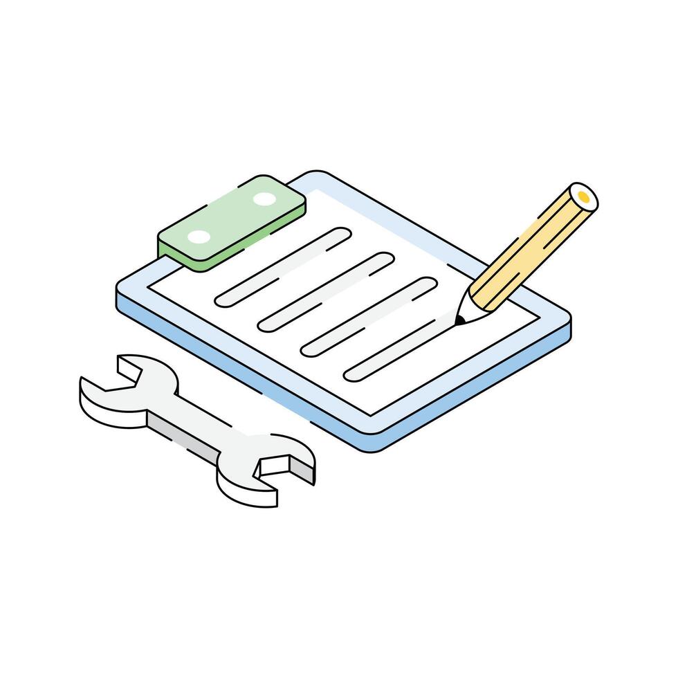 An icon of construction report designed in isometric style vector