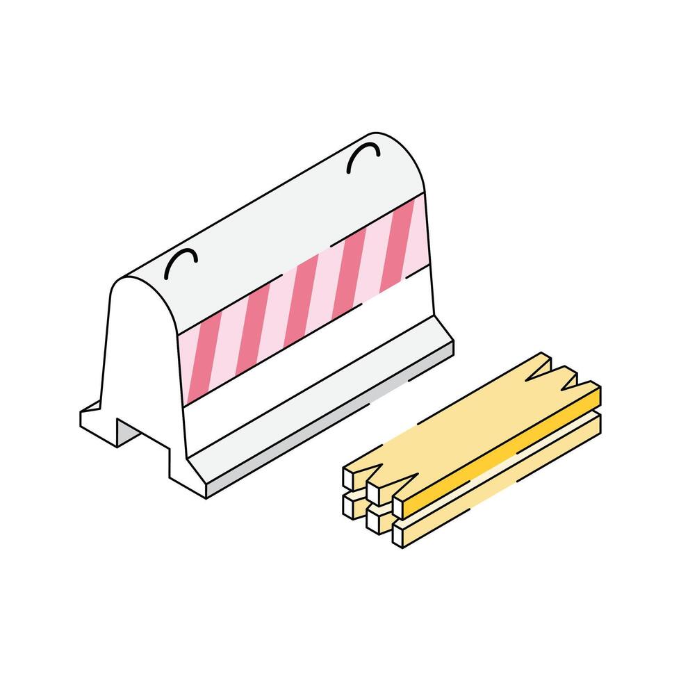 Have a look at this isometric icon denoting concrete barrier vector