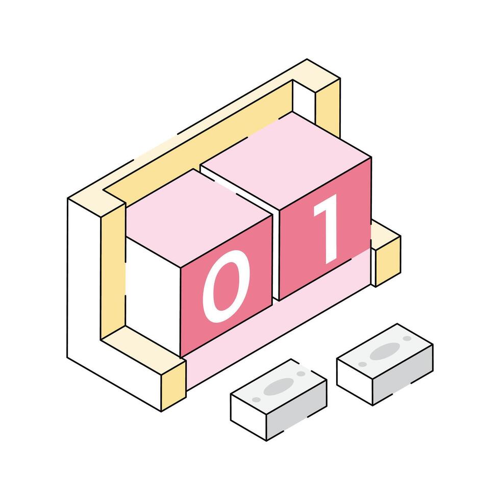 Ready to use isometric outline icon showing worker day vector