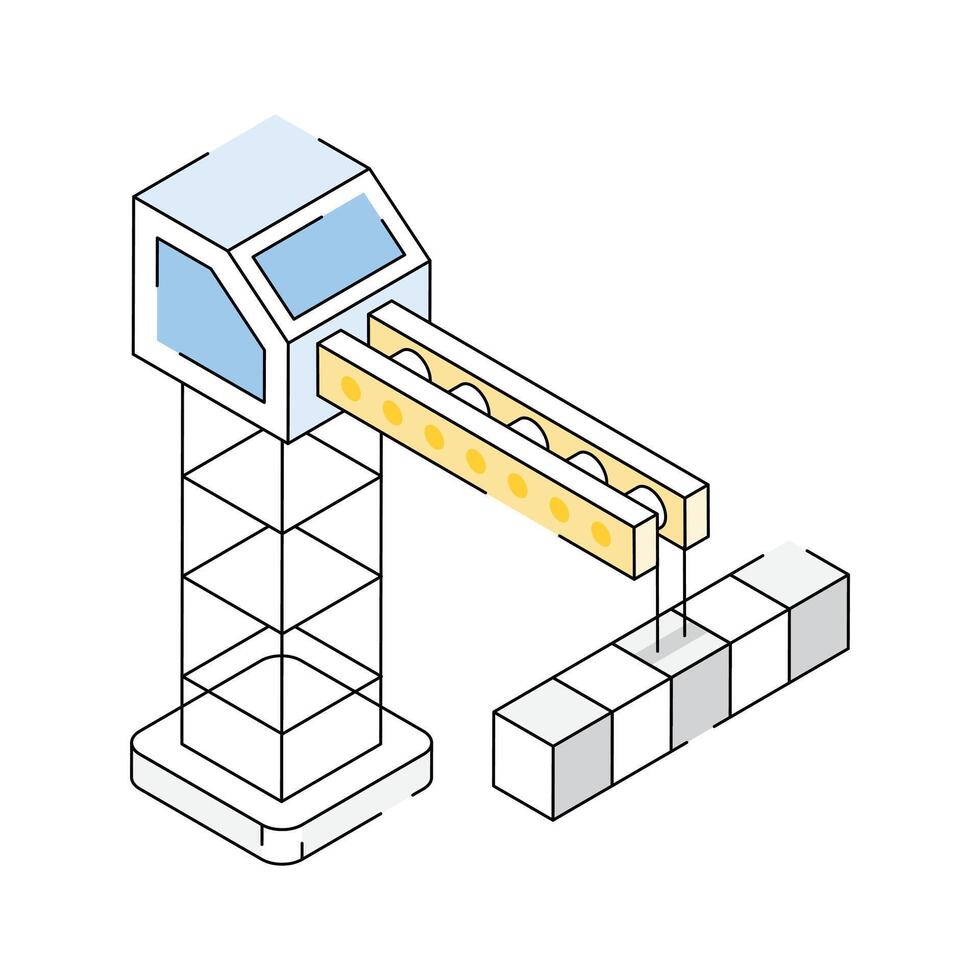 Grab this latest isometric icon of construction crane tower vector