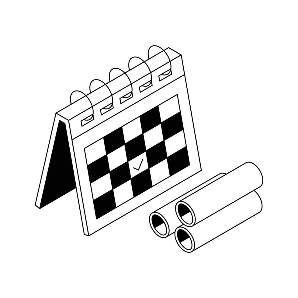 Check out modern isometric icon showing labour day calendar. vector