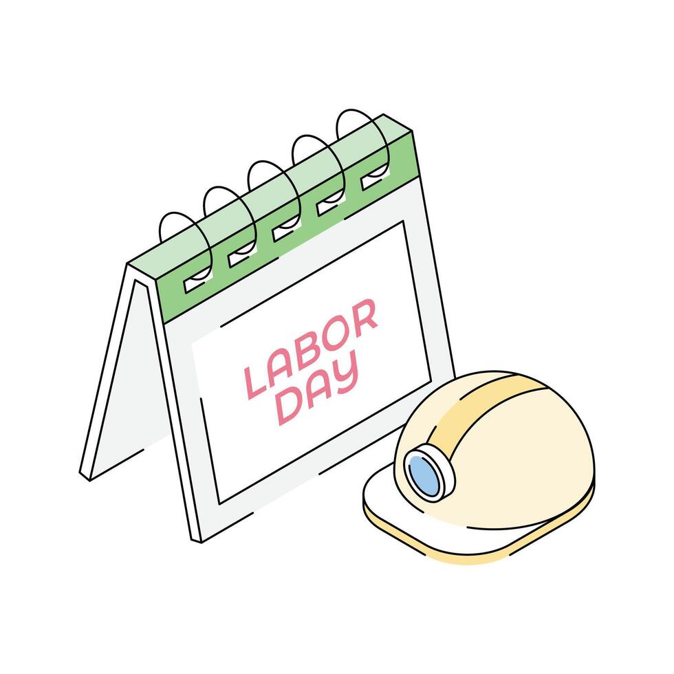 Labour holiday icon creatively designed in isometric style vector