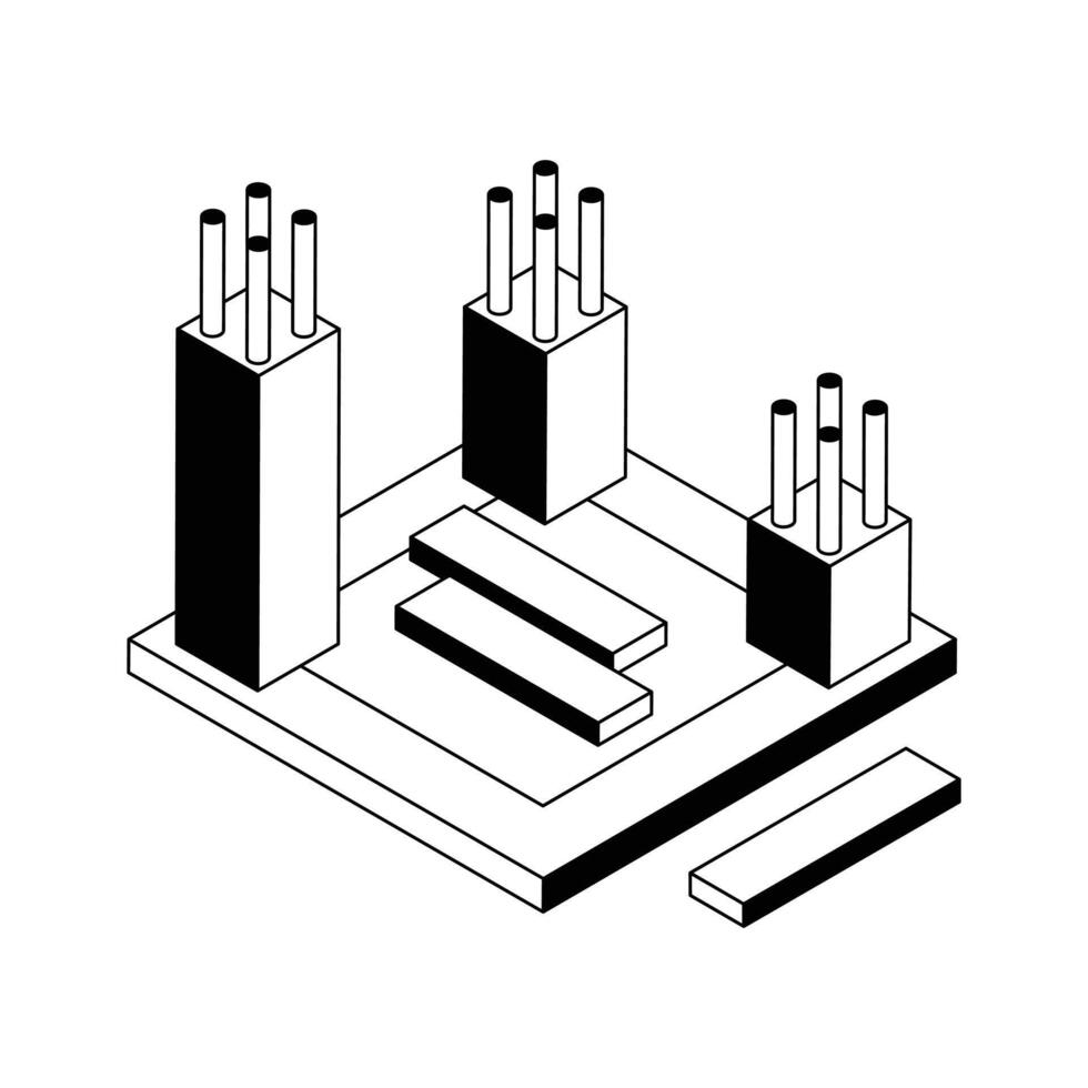 Latest icon of cloud under construction designed in isometric style. vector