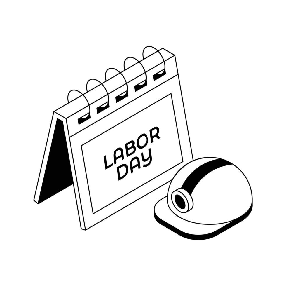 Labour holiday icon creatively designed in isometric style. vector