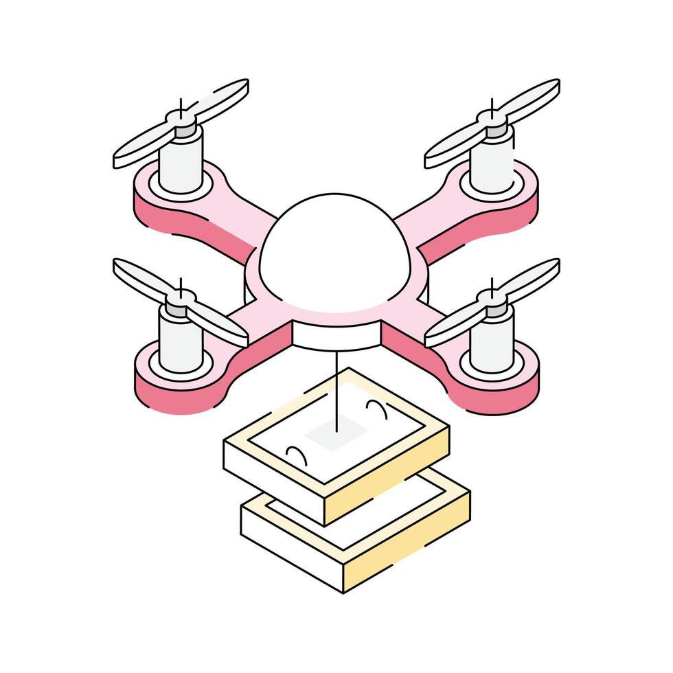 Get a glimpse of this premium isometric icon showing drone camera vector