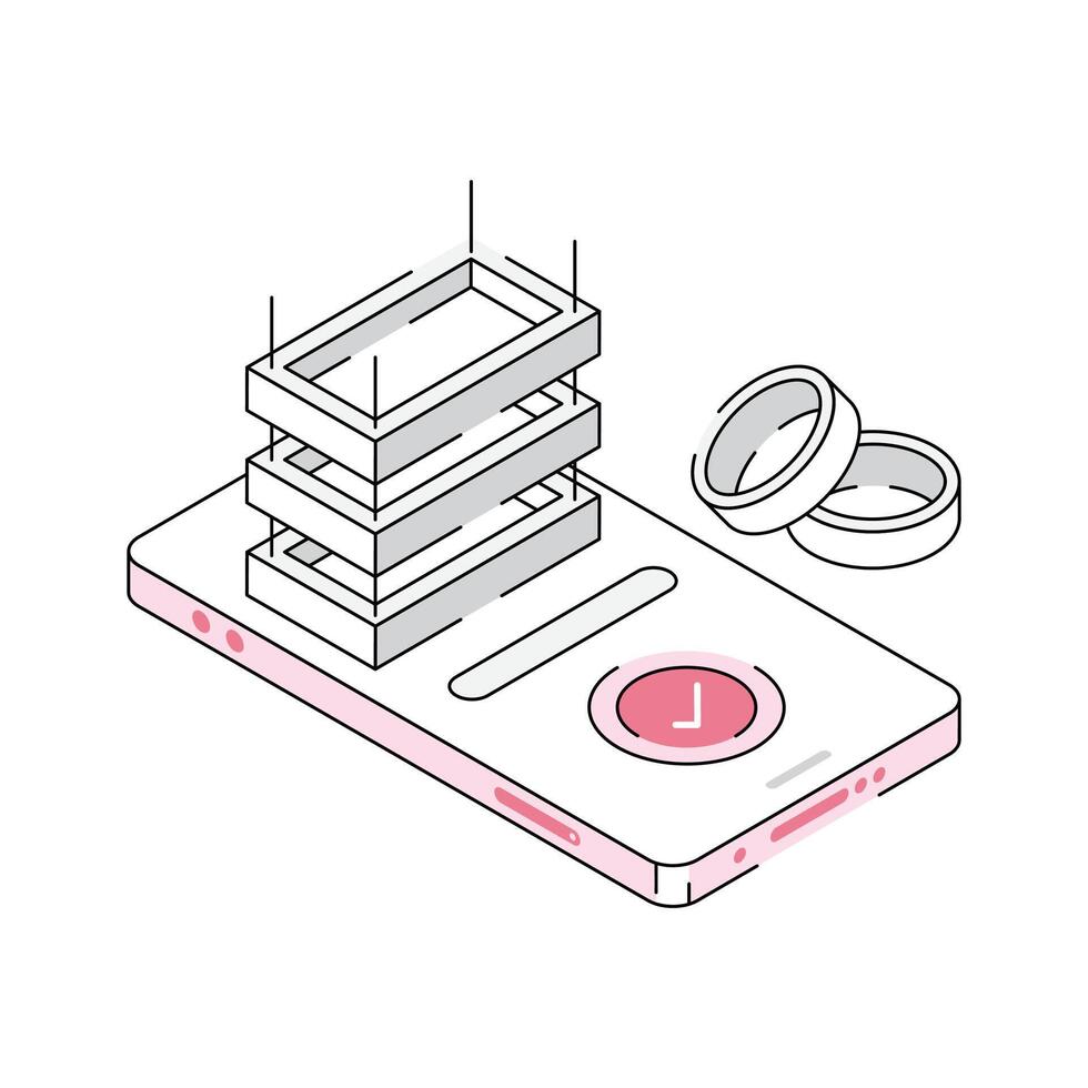 Catch a sight of this amazing isometric icon showing construction app vector