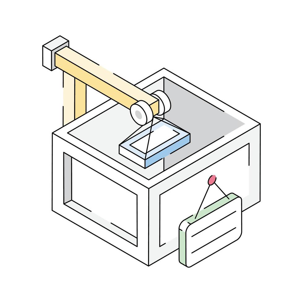 Under construction building isometric icon is ready for premium use vector