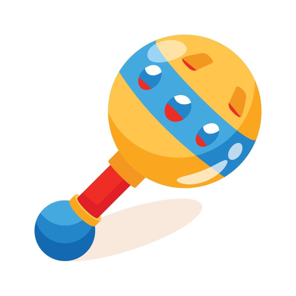 Get this amazing 3d style icon of musical rattle vector