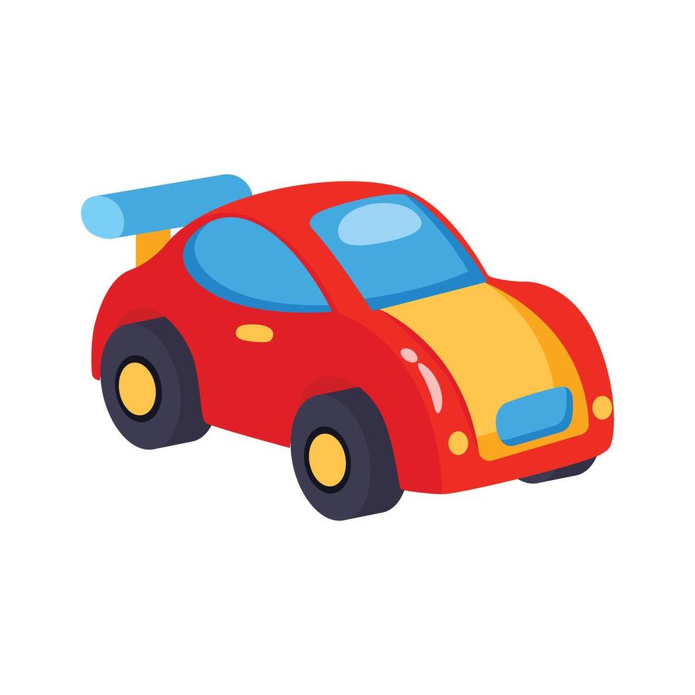 Download this premium 3d style icon of kids car vector