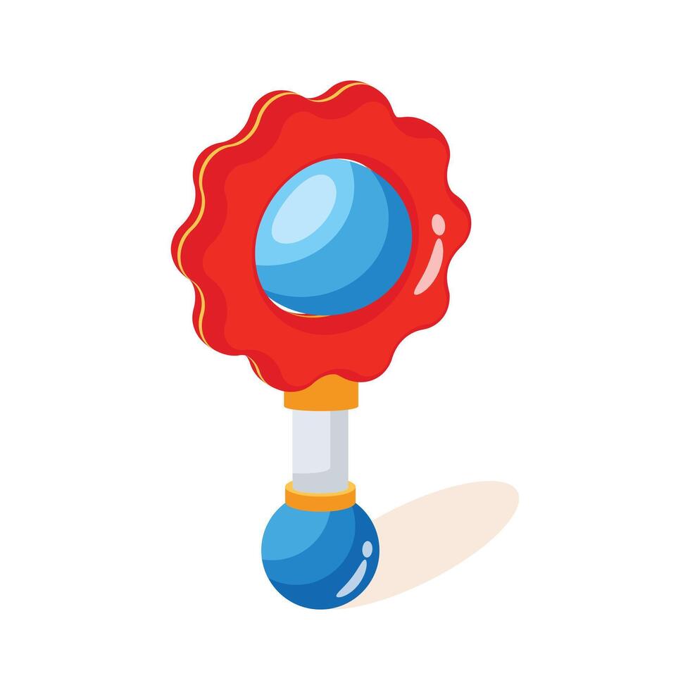 Download this premium 3d icon of baby rattle vector