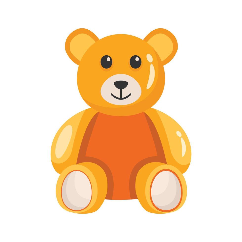 A well designed 3d style icon of plush teddy bear vector