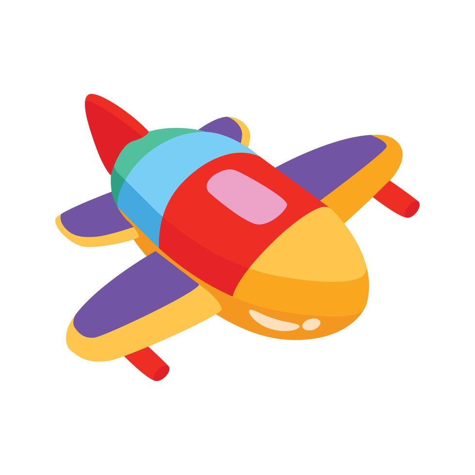 Easy to edit 3d style icon kids baby plane vector