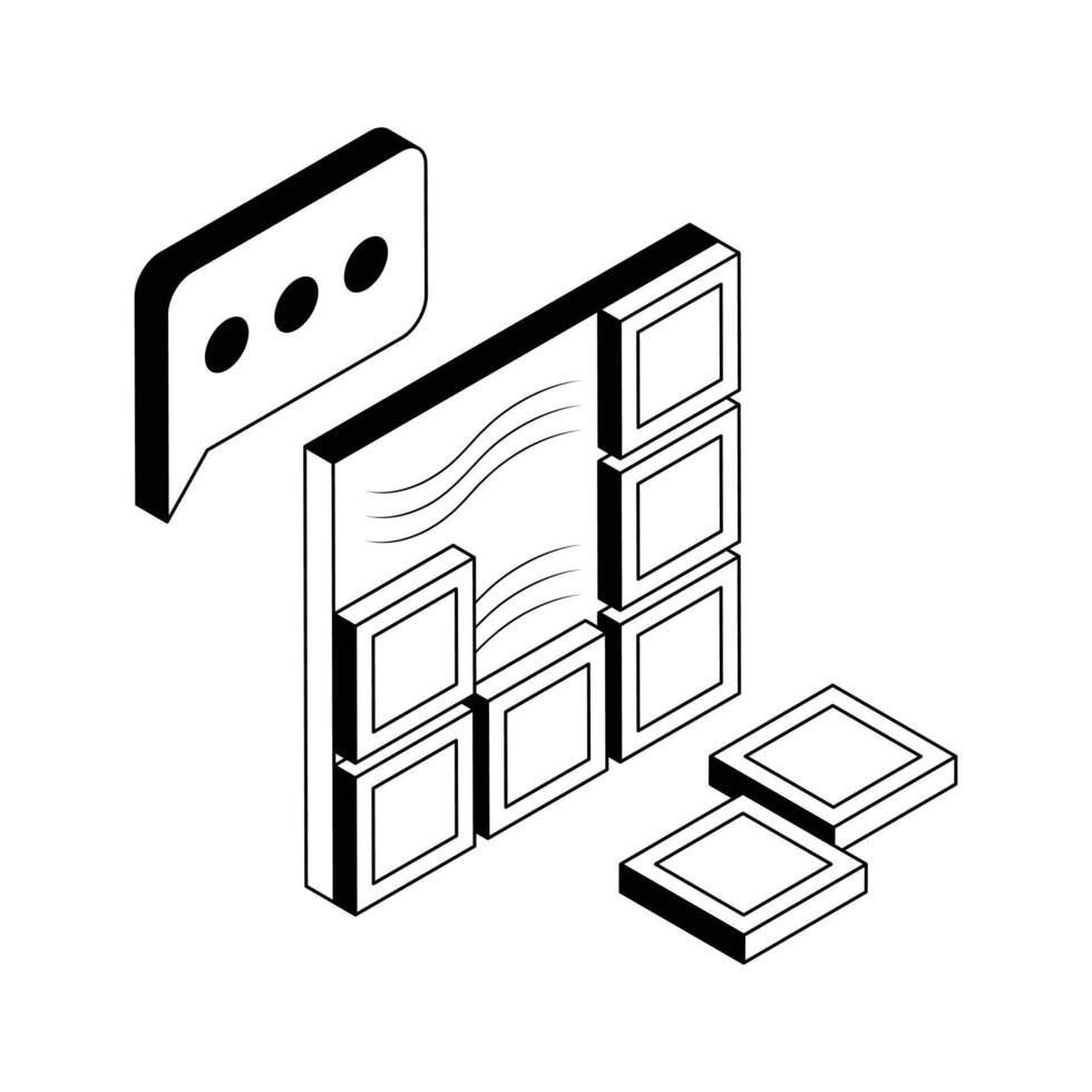 Latest icon of wall tiling designed in isometric style. vector