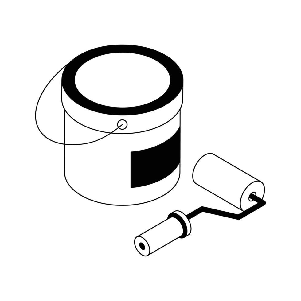 Here is an amazing isometric icon of paint bucket. vector