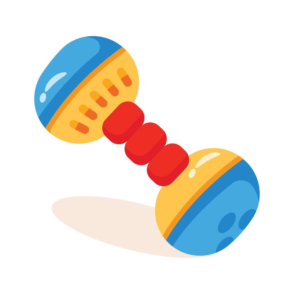 Grab this premium 3d style icon showing rattle toy vector