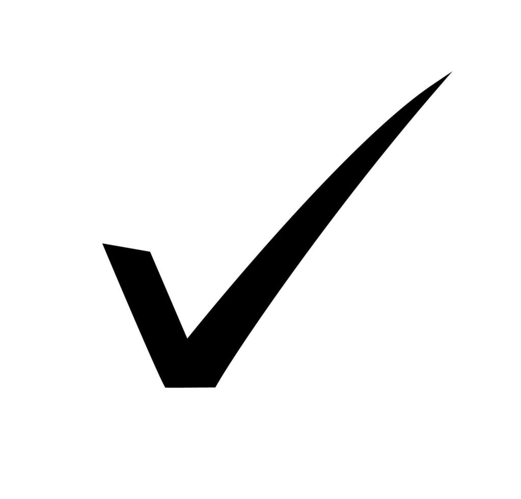 Checkmark flat simple icon. Check mark monochrome symbol vector