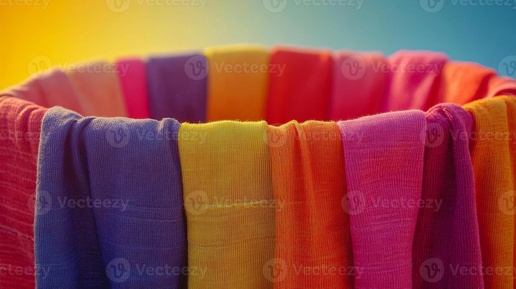 A colorful pile of colorful cloths photo