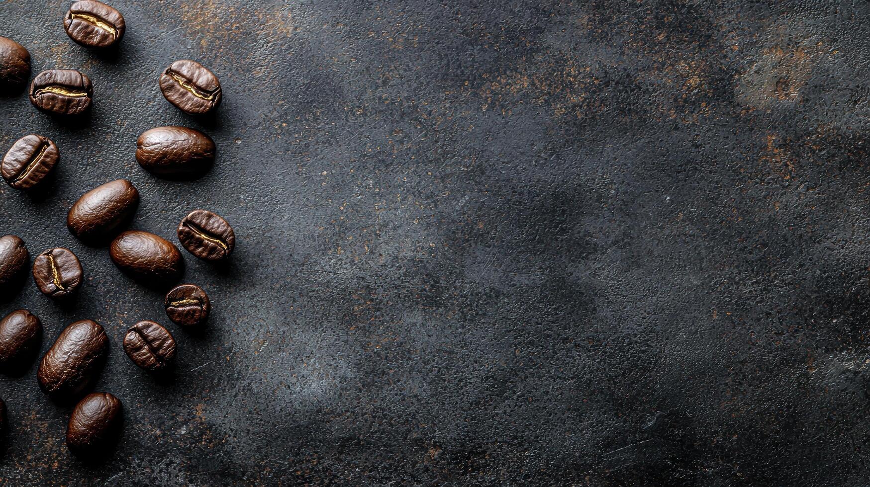 Fresh Coffee Beans Arranged on a Dark Textured Surface Creating a Rustic and Stylish Background for Culinary or Beverage Related Themes, Perfect for Food Photography photo