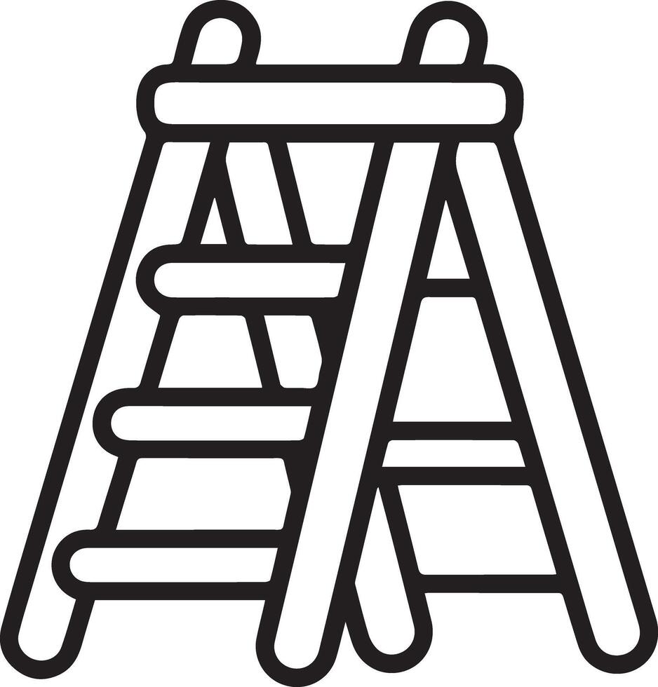 Ladder icon. Abstract representation of a ladder created with bold black lines. vector