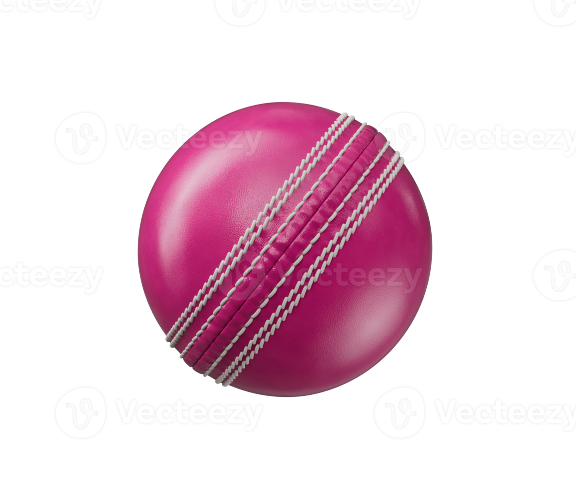 New Test Match Leather Stitched Pink Cricket Ball 3D Illustration png